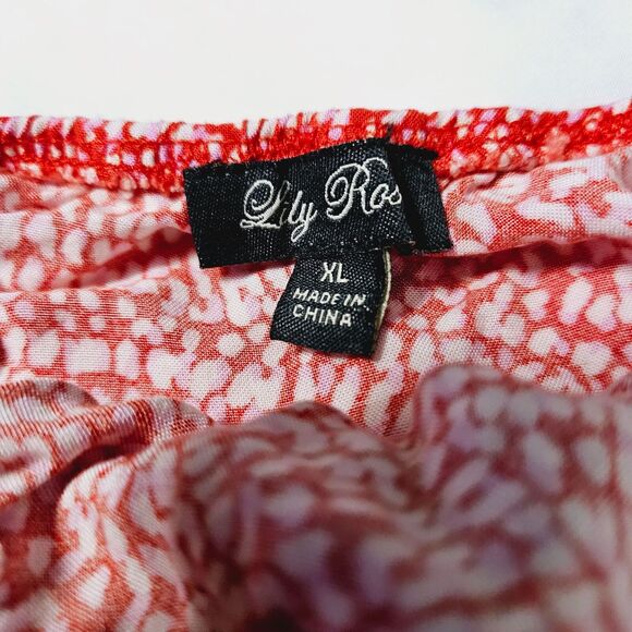 Lily Rose Womens Crop Top Multi-Color Size XL 100% Rayon Elastic Around Bottom - Picture 5 of 12